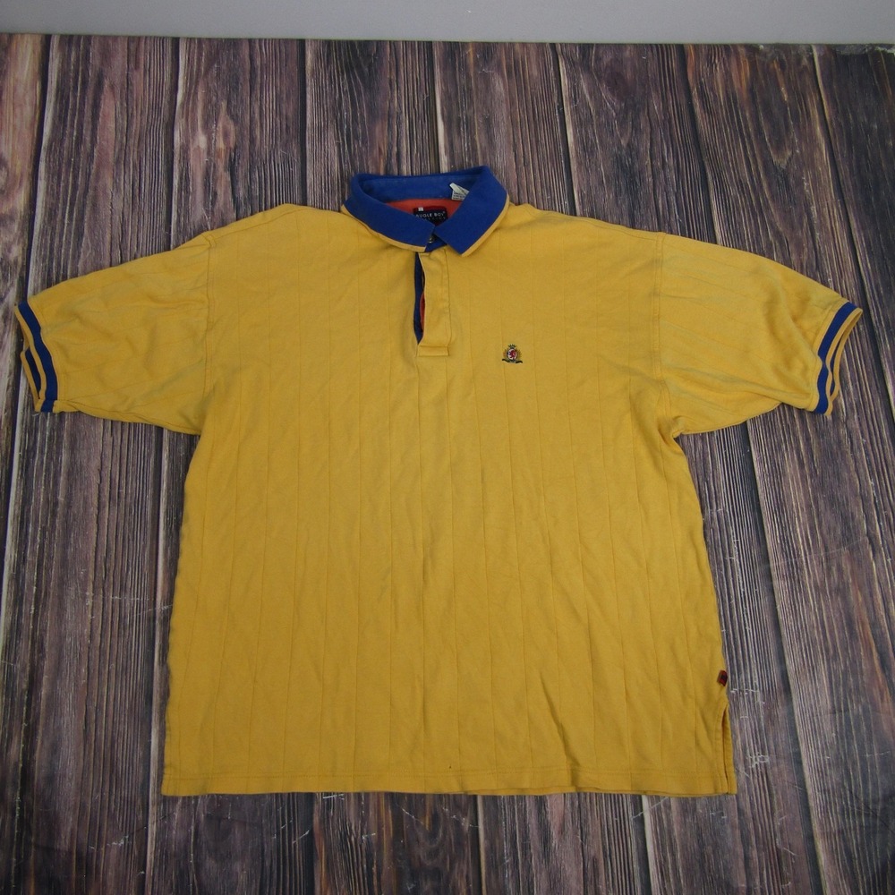 Vintage Bugle Boy‎ Polo Shirt Mens Medium Crest Short Sleeve 90s